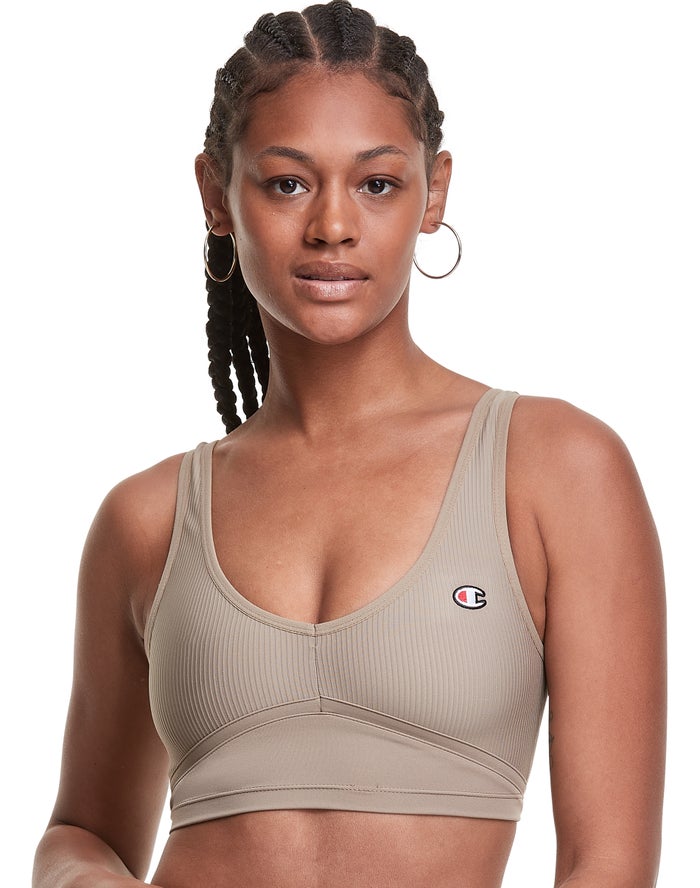 Champion Ribbed Cropped Tanktop Dames - Olijfgroen - Belgie 1960SQPKT